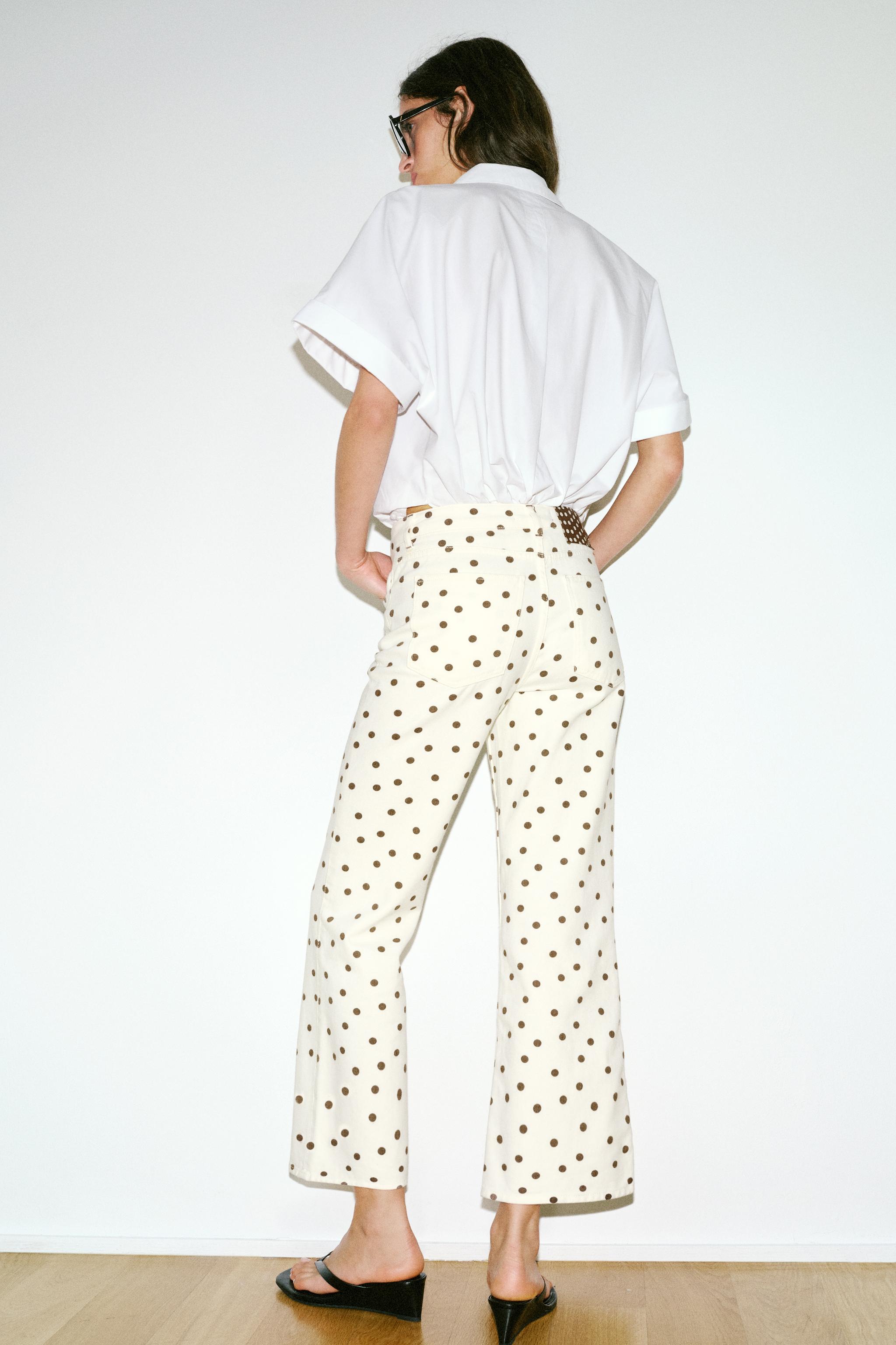 Z1975 MID-RISE MINI FLARE POLKA DOT JEANS